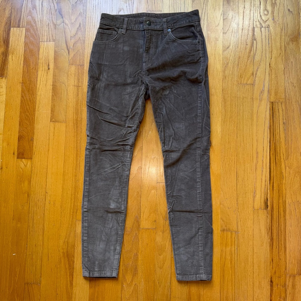 Patagonia Womens Organic Cotton Corduroy Slim Pants Brown Size 28 Fall Stretch